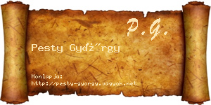 Pesty György névjegykártya